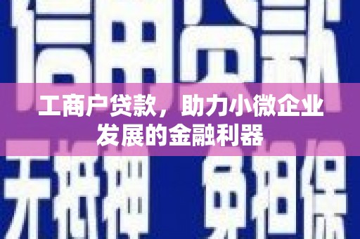 滦南工商户贷款，助力小微企业发展的金融利器