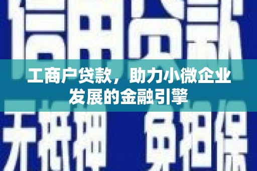 滦南工商户贷款，助力小微企业发展的金融引擎