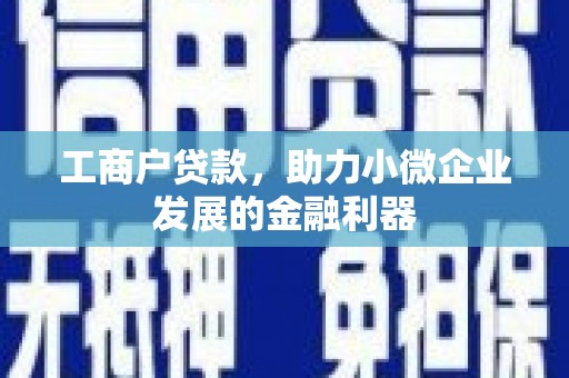 滦南工商户贷款，助力小微企业发展的金融利器