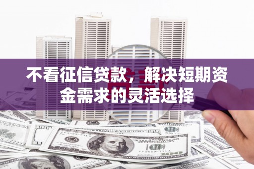 滦南不看征信贷款，解决短期资金需求的灵活选择