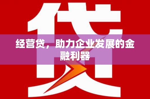 滦南经营贷，助力企业发展的金融利器