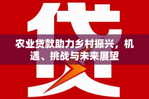 滦南农业贷款助力乡村振兴，机遇、挑战与未来展望