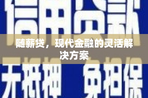 滦南随薪贷，现代金融的灵活解决方案