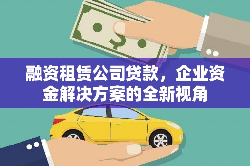 滦南融资租赁公司贷款，企业资金解决方案的全新视角