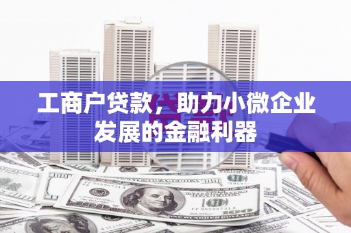 滦南工商户贷款，助力小微企业发展的金融利器