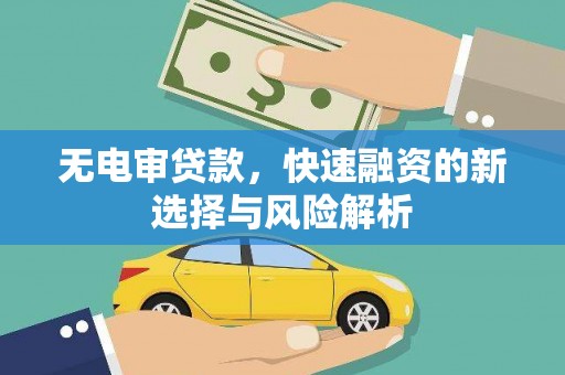 滦南无电审贷款，快速融资的新选择与风险解析
