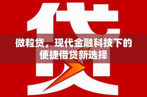 滦南微粒贷，现代金融科技下的便捷借贷新选择
