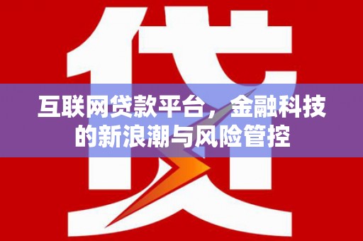 滦南互联网贷款平台，金融科技的新浪潮与风险管控