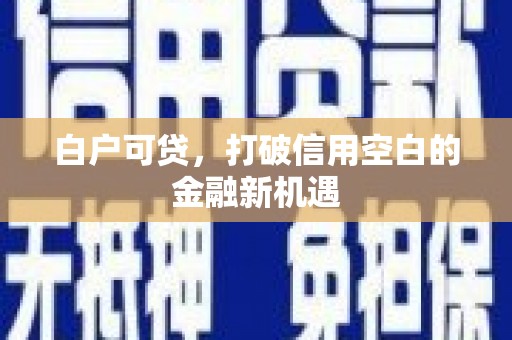 滦南白户可贷，打破信用空白的金融新机遇