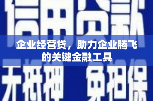滦南企业经营贷，助力企业腾飞的关键金融工具