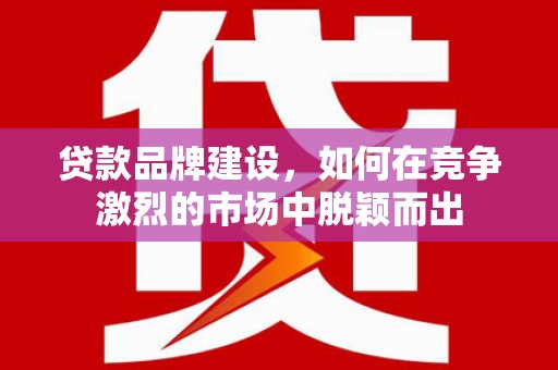 滦南贷款品牌建设，如何在竞争激烈的市场中脱颖而出