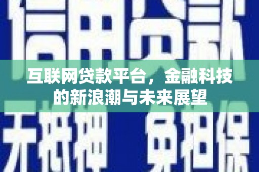 滦南互联网贷款平台，金融科技的新浪潮与未来展望