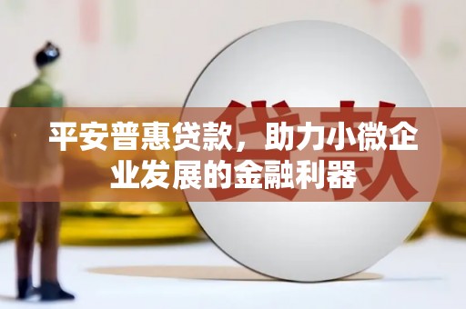 滦南平安普惠贷款，助力小微企业发展的金融利器
